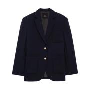 Anine Bing Marinblå Översized Kinsley Blazer Jacka Blue, Dam