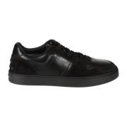 Tod's Svarta platta skor Sneaker Mocka Läder Black, Herr