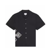 Rhude Cross Logo Snap Skjorta i Svart Black, Herr