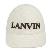 Lanvin Keps med Chevron Mönster Beige, Herr