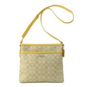 Coach Pre-owned Pre-owned Canvas axelremsvskor Beige, Unisex