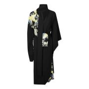 Setchu Silk Print Kimono Klänning Skor Black, Dam