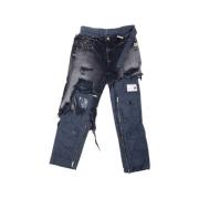 Mihara Yasuhiro Militära Lager Jeansbyxor Svart Black, Herr