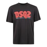 Dsquared2 Avslappnad Bomull T-shirt Black, Herr