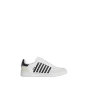 Dsquared2 Svarta Randiga Lädersneakers White, Dam