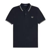 Fred Perry Twin Tipped Polo i Marinblå/Silver/Grå Blue, Herr