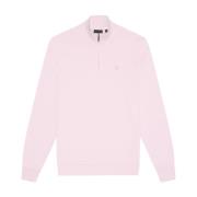 Lyle & Scott Mid Layers Tonal Eagle Quarter Zip Sweat Pink, Herr