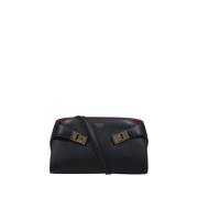 Salvatore Ferragamo Nero/Flame Red Hug Bag Black, Dam