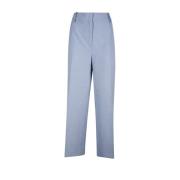 Ganni Powder Blue Cropped Byxor Blue, Dam