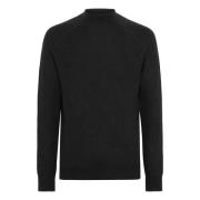 Boggi Milano Merino Ull Mock Polo Neck Tröja Black, Herr