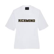 John Richmond Kortärmad T-shirt med Logotyptryck White, Herr