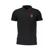 Cavalli Class Svart Bomull Polo Shirt, Kortärmad, Normal Passform Blac...