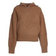 Isabel Marant Étoile Snygg Kamel Stickad Tröja Pullover Aw24 Brown, Da...