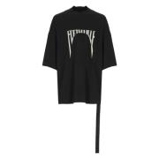 Rick Owens Svart Bomull T-shirt med Tryck Black, Herr