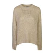 Roberto Collina Vit Sidensweatshirt Höj Garderoben Chic Beige, Dam