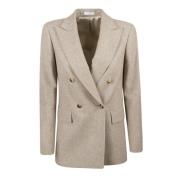 Boglioli Beige Ull Kashmir Jacka Made in Italy Beige, Dam