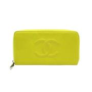 Chanel Vintage Pre-owned Laeder plnbcker Yellow, Dam