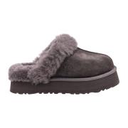 UGG Suede Diskett med Sheepskin Krage Black, Dam