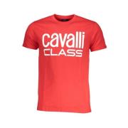 Cavalli Class Röd Bomull Logo Print T-shirt Red, Herr