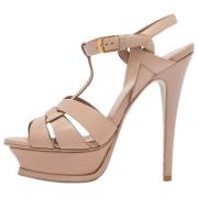 Yves Saint Laurent Vintage Pre-owned Laeder sandaler Beige, Dam