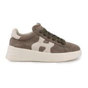 Hogan Brun Mocka Sneakers Läderdetaljer Brown, Dam