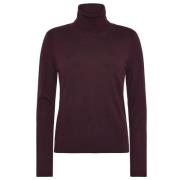 Emerson Renaldi Merino Ull Turtle Neck Sweater Bordeaux Red, Dam