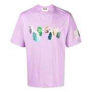 Msgm Lila T-shirts och Polos Purple, Herr