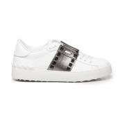 Valentino Garavani Studded Läder Sneakers Vit Grå White, Dam