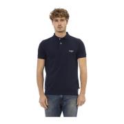 Baldinini Broderad Polo T-shirts Kortärmad Blue, Herr