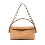 Benedetta Bruzziches Taupe Brun Läder Axelväska Beige, Dam