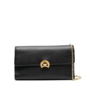 Coccinelle Svart Läder Crossbody Väska Black, Dam