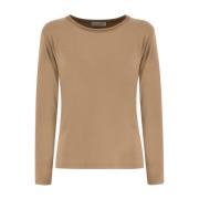 Le Tricot Perugia Stickad Crew Neck Tröja med Lurex Brown, Dam