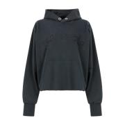 Maison Margiela Svart bomullshoodie med känguruficka Black, Dam