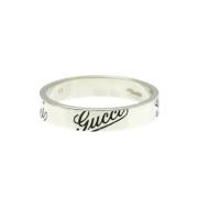 Gucci Vintage Pre-owned Vitt guld ringar Gray, Dam