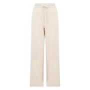 D.Exterior Vita Wide-leg Byxor med Elastisk Midja White, Dam