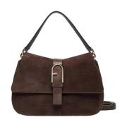 Furla Flow Topp Handtag Väska i Cioccolato Brown, Dam