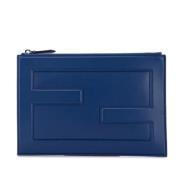 Fendi Vintage Pre-owned Laeder kuvertvskor Blue, Dam