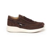 Paciotti Kaffebruna Mockasneakers med Metalllogo Brown, Herr