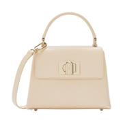 Furla Mini Top Handtag Väska - Ballerina Stil Beige, Dam