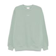 Drole de Monsieur Grön Slogan Print Crew Neck Sweater Green, Herr