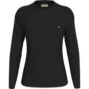 Calvin Klein Svart Tröja Rund Hals Bomull Regular Fit Black, Dam