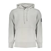 Calvin Klein Grå hoodie med logotypapplikation Gray, Herr