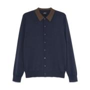 Paul Smith Blårandig Merinoull Polo Tröja Blue, Herr