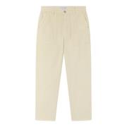 PINKO Sammet Randig Chino Byxor Beige, Dam