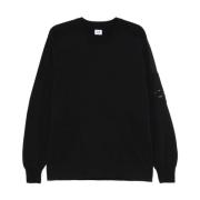 C.p. Company Svart Stickad Crew Neck Tröja Black, Herr