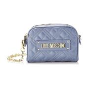 Love Moschino Stilren Läder Väska Blue, Dam