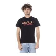 Cavalli Class Kortärmad T-shirt med logotryck Black, Herr