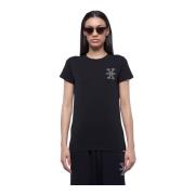 John Richmond Logo T-shirt med rund hals Black, Dam