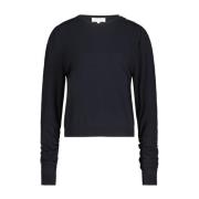 Fabienne Chapot Svart Scrunch Pullover med Hjärtknappar Black, Dam