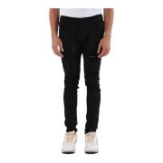 Purple Brand Svarta Oil Spill Skinny Jeans Black, Herr